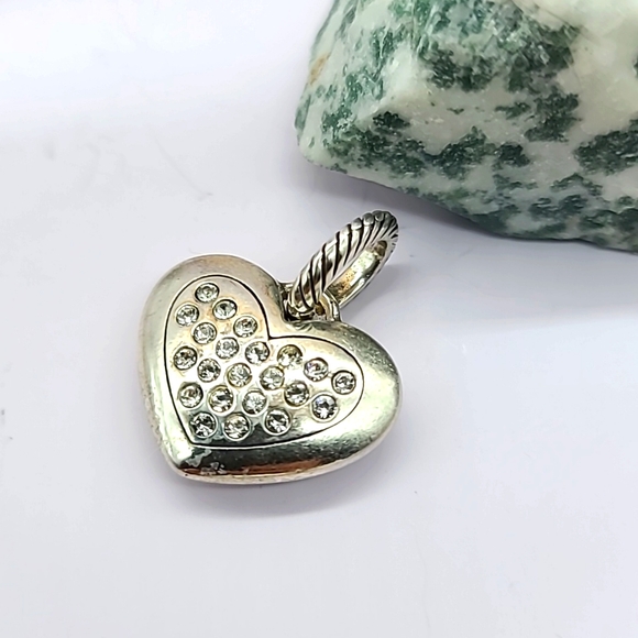 Brighton "AMORE HEART" Swarovski Pave Crystal Heart Charm β€οΈ Retired! - Picture 3 of 10